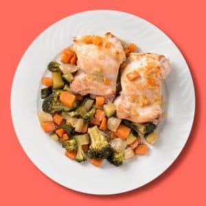 Pollo a la cerveza con mezcla de manzanas y patatas rústicas (270 g.)