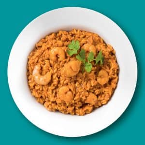 Arroz meloso con rape y gambas (250 g.)
