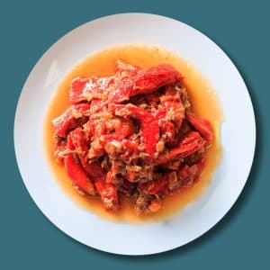 Guarnición de asadillo de pimientos con atún (200 g.)