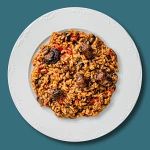 Arroz al horno con queso idiazábal y setas shiitake (250 g.)