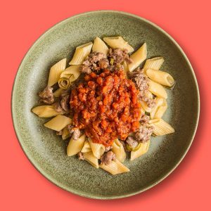Pasta estilo boloñesa con leggie (350 g.)
