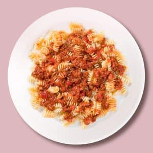 Radiatori con salsa boloñesa (400 g.)