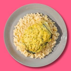 Merluza al horno con salsa de mostaza (400 g.)