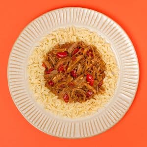 Plumitas con pulled pork (350 g.)