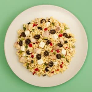 Ensalada griega con queso feta y aceitunas negras (350 g.)
