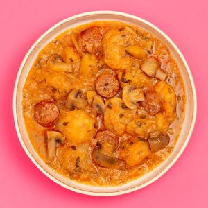Estofado de patatas con chorizo riojano y champiñones (400 g.)