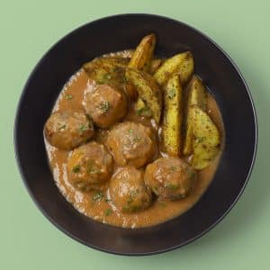 Albóndigas de cerdo ibérico con patatas rústicas (350 g.)